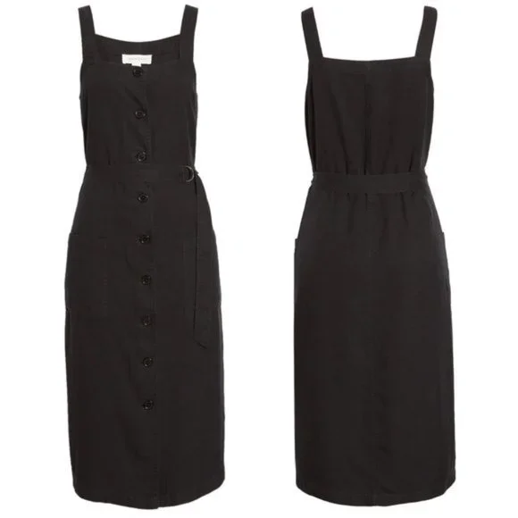 Treasure & Bond Dresses | Nwt Treasure & Bond Square Neck Jumper Midi Dress Lyocell Army Green S | Color: Green | Size: S | The2ndtime's Closet